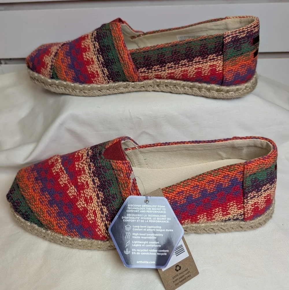 TOMS Women's 7 1/2, Alpargata Rope Multi Global Espadrille Slip-On NWT
